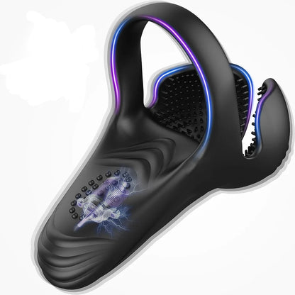 Powerful Vibrating Cock Ring 3 IN 1 Testicle Massager Perineum Stimulator for Men Sex Toys Male Penis Ring Vibrator Adult Goods