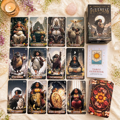 78 Tarot Cards Set, 13x8 Cm, Embrace The Fullness Tarot Explore Richness, Light, Fantasy, Includes Paper Manual, Perfect for Car