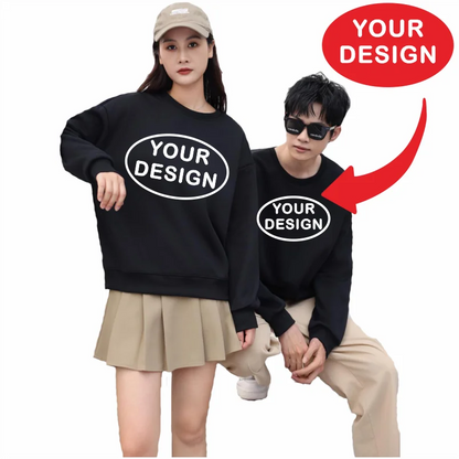 Customized Thick Winter Loose Sports Shirt With Printed Embroidery LOGO Round Neck Hoodie Personal Company Work Uniform