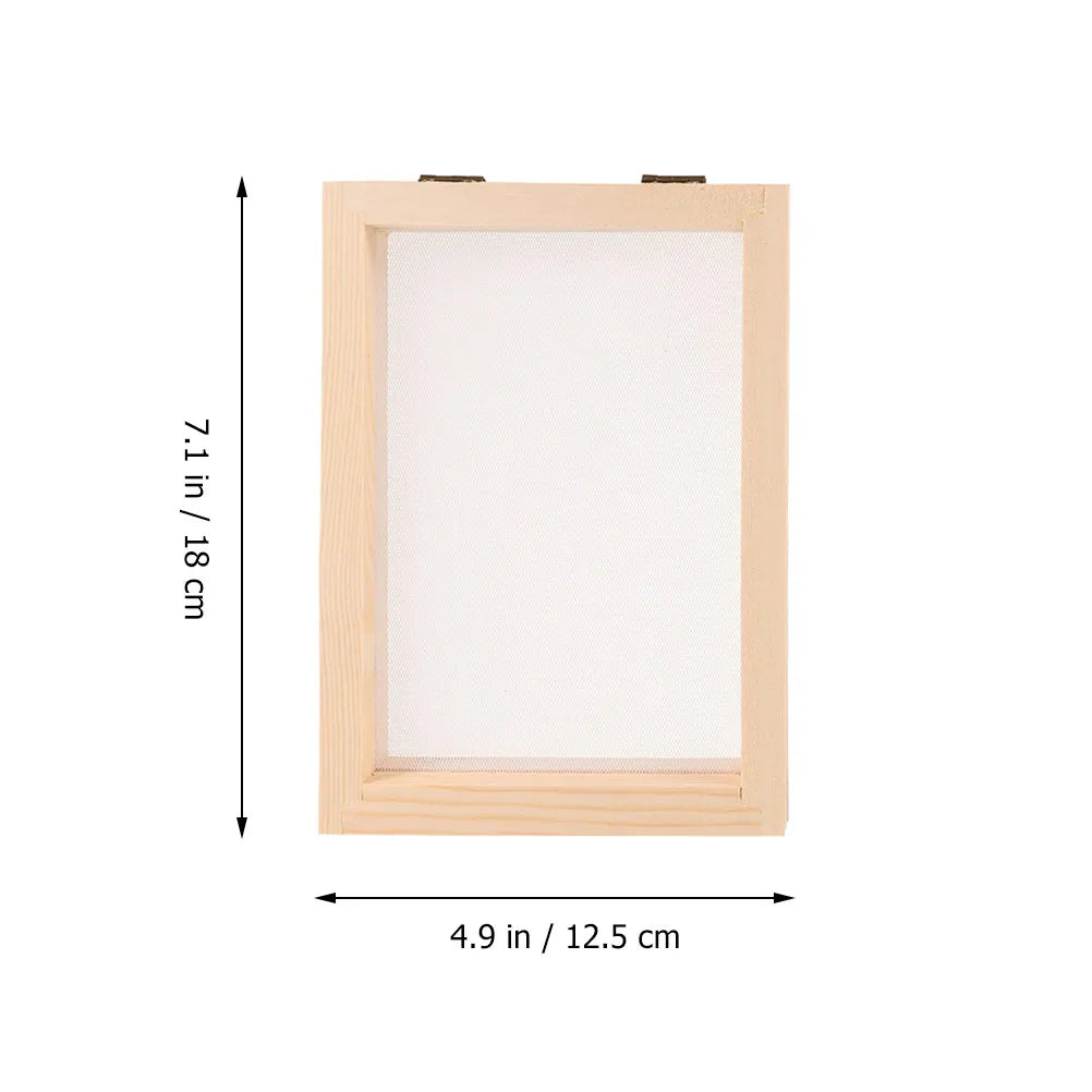1Set Wooden DIY Paper Making Frame Dry Pulp Kit for Friendly Educational Craft Tool to Make Handmade Paper Books Fans