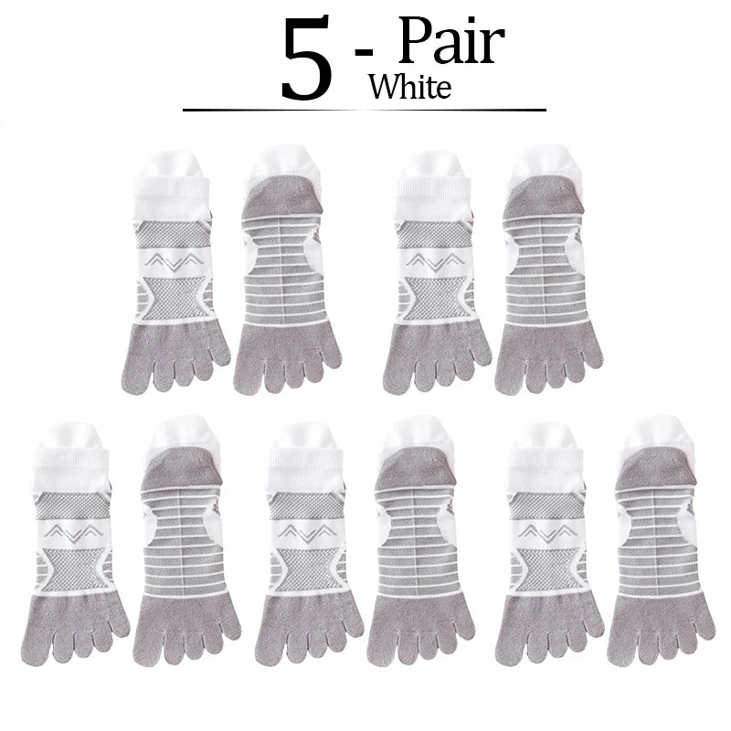 5 Pairs Sport Ankle Socks Toe Man Nylon Colorful Compression Quick-Drying Sweat-Absorbing Fitness Cycling Hiking 5 Finger Socks