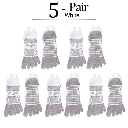 5 Pairs Sport Ankle Socks Toe Man Nylon Colorful Compression Quick-Drying Sweat-Absorbing Fitness Cycling Hiking 5 Finger Socks
