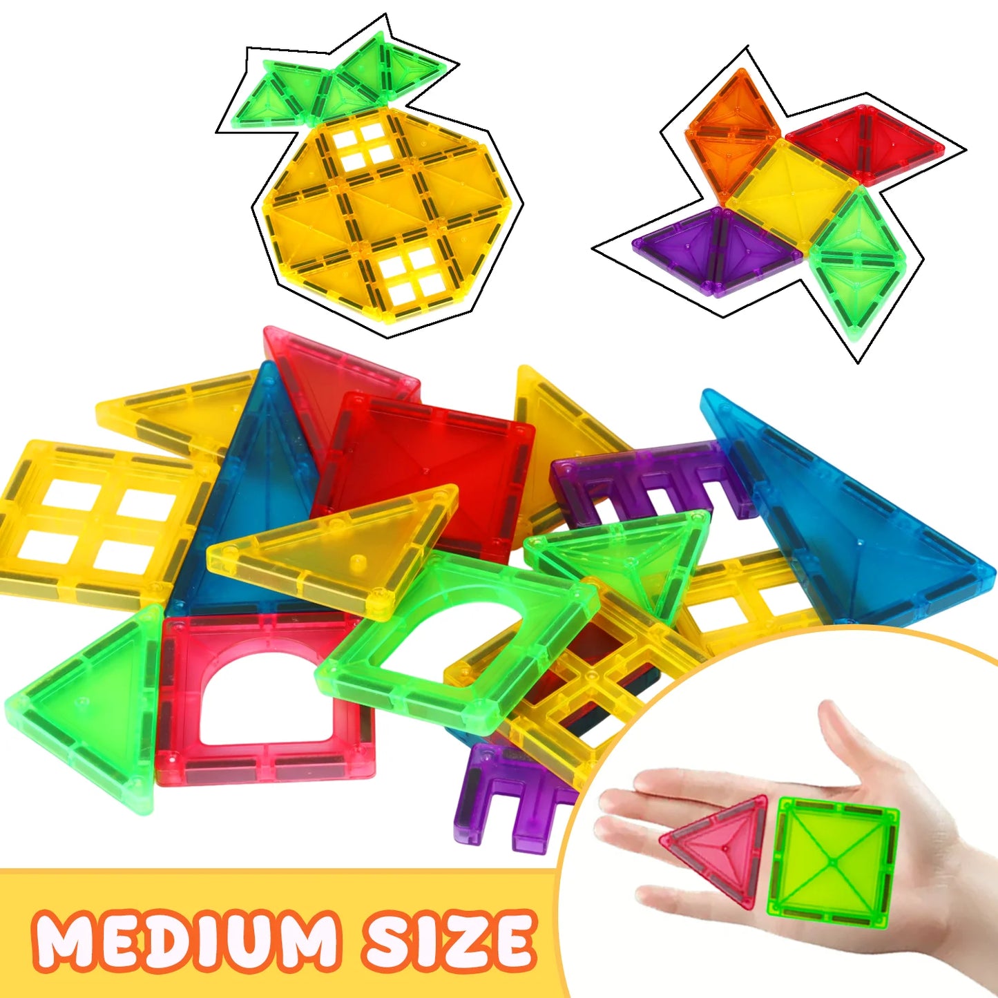 Children's Magnetic Building Blocks Set, Stem Educational Toy, Stacking and Puzzle Set, Birthday and Holiday Gift, Creative Play