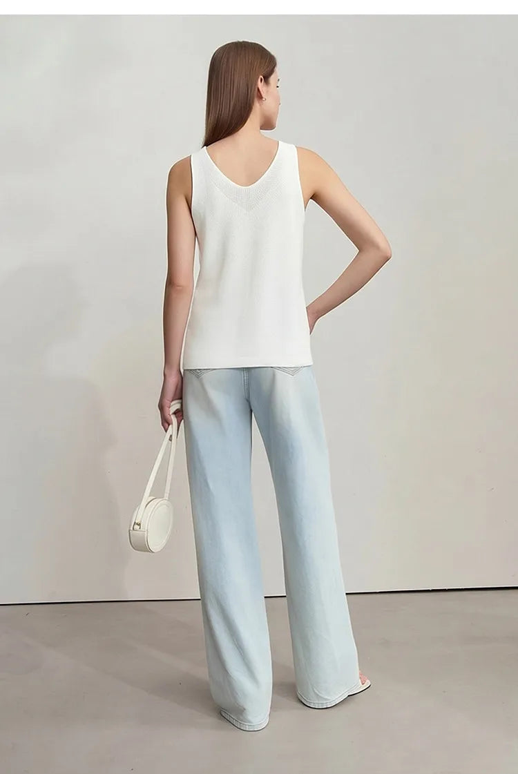 Amii Women's Tank Top 2026 Summer New Solid Color Slim Fit Sleeveless Vest Casual Layering V-Neck Camisole For Women 12642062