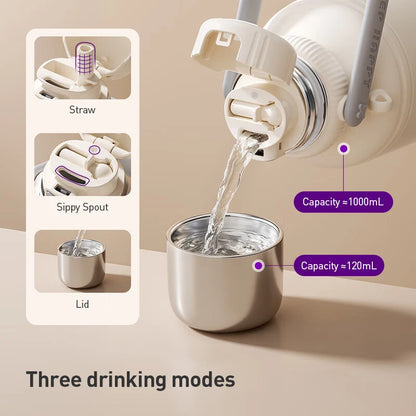 Philips handheld thermos bottle 1L thermos cup, children's handheld thermos pot,leak-proof,316 stainless steel construction