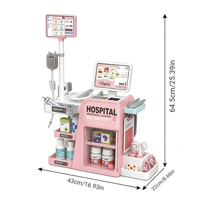 Kids Doctor Hospital Playset, Pretend Medical Station Toy, Doctor Tools, Nurse Play Gift Boys Girls Ages 3+