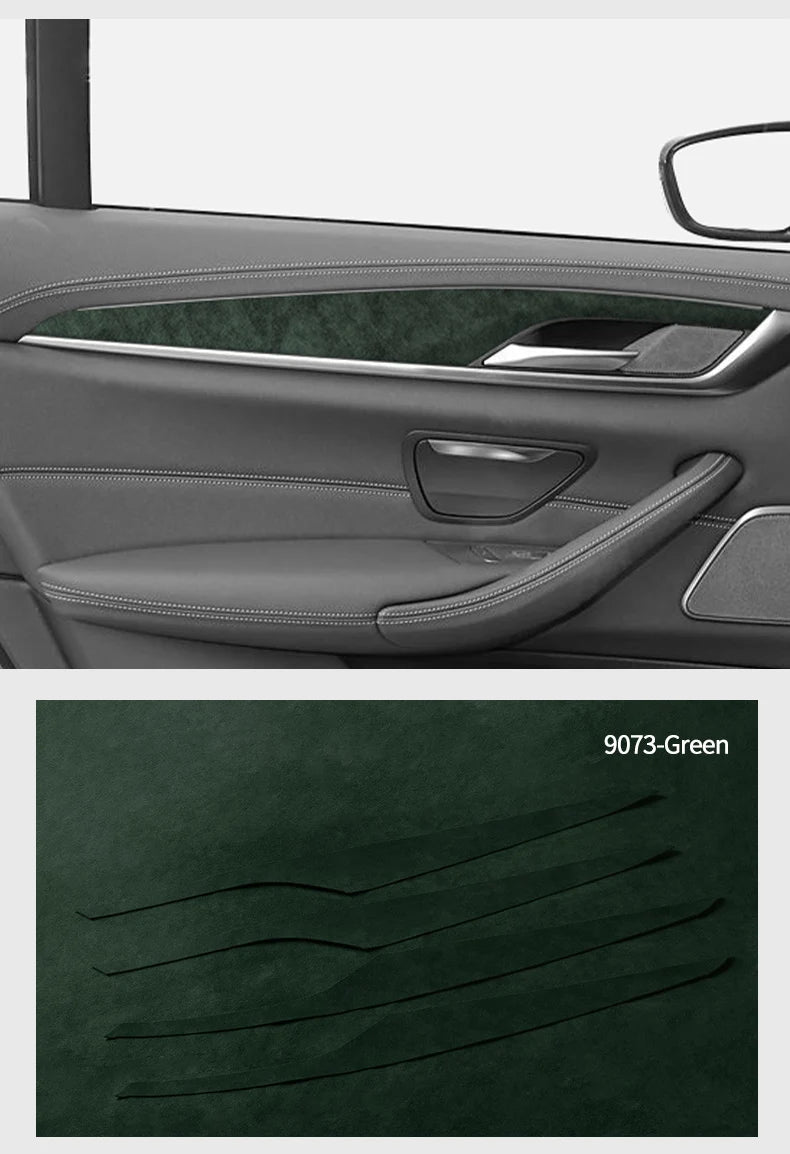 For BMW 5 Series G30 G38 Car Door Inner Handle Decorative Trim Frame Sticker Premium Interior Accessories Made of Alcantara