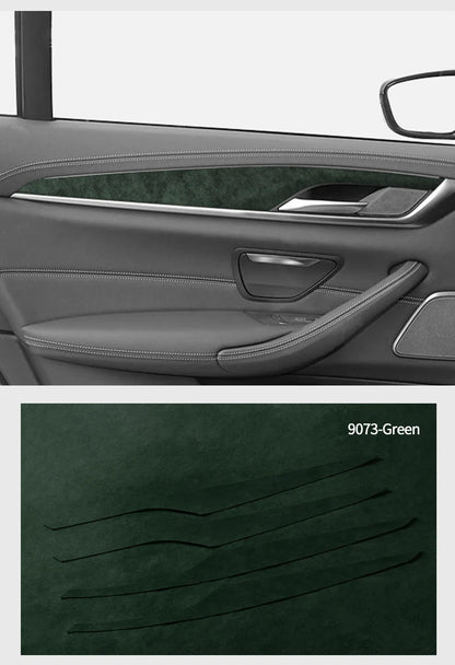 For BMW 5 Series G30 G38 Car Door Inner Handle Decorative Trim Frame Sticker Premium Interior Accessories Made of Alcantara