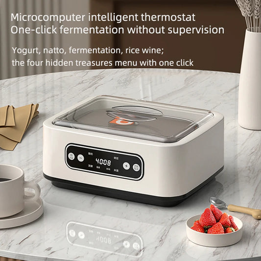1.6L Automatic Yogurt Maker Professional Adjustable Temperature Time Yogurt Maker Multi-functional Ice Cream Pudding Maker 220V