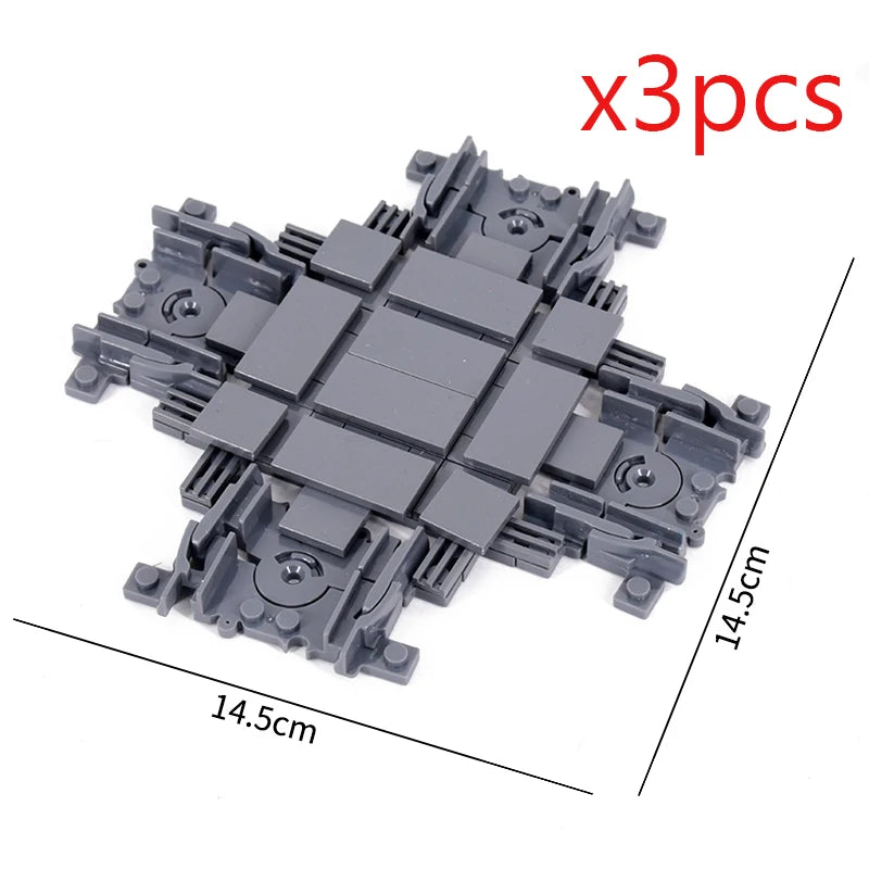City Trains Flexible Tracks Forked Straight Curved Rails Switch Building Block Bricks High-Tech Creative Toys for kids gifts