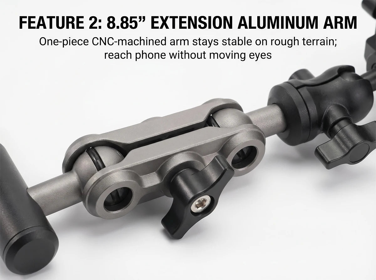 For Tank 500 Car Phone Holder, Car A-Pillar Fixed Phone Holder 360° Rotatable Aluminum Alloy Arm Anti-Shake Phone Stand Base