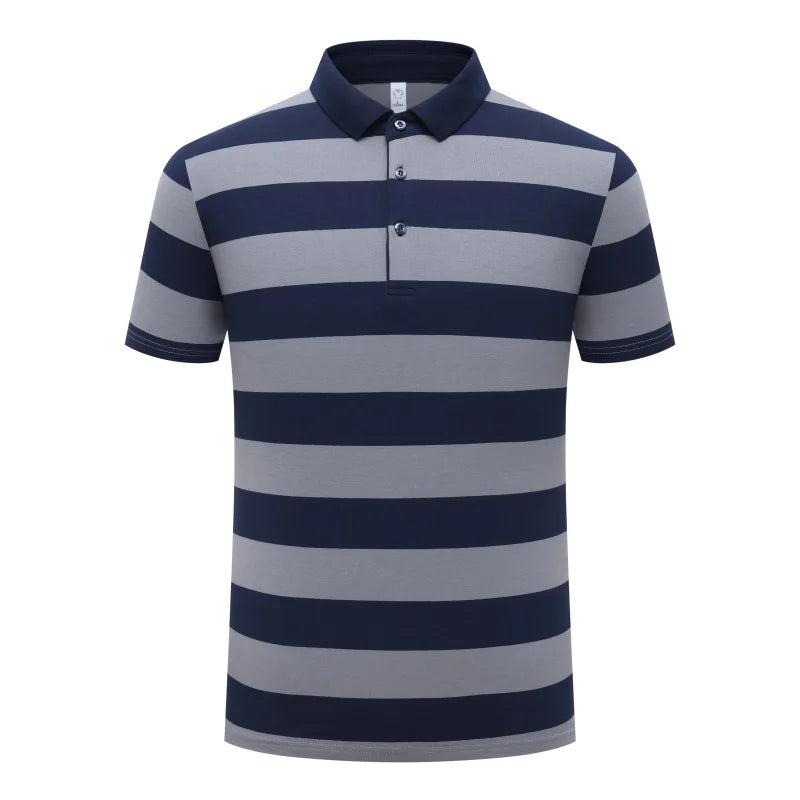 New Summer Men Classic Striped Polo Mens Cotton Short-Sleeved Fashion Business Casual Hot Polo Shirt Male Dropshipping LZLLTT