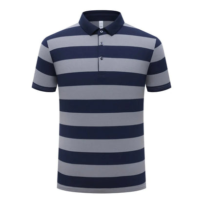 New Summer Men Classic Striped Polo Mens Cotton Short-Sleeved Fashion Business Casual Hot Polo Shirt Male Dropshipping LZLLTT