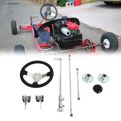 Tie Rod Ball Joint Kit Heavy Duty Smooth  300mm Go Karts Front Steering Wheel Kit Better Grip for 150cc‑250cc Engine