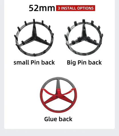 1pcs 52mm 57mm Car Steering Wheel Badge Emblem Sticker Mercedes Benz Amg W204 W205 W212 W213 W221 W177 W246 GLA GLC CLA A AAXXZZ