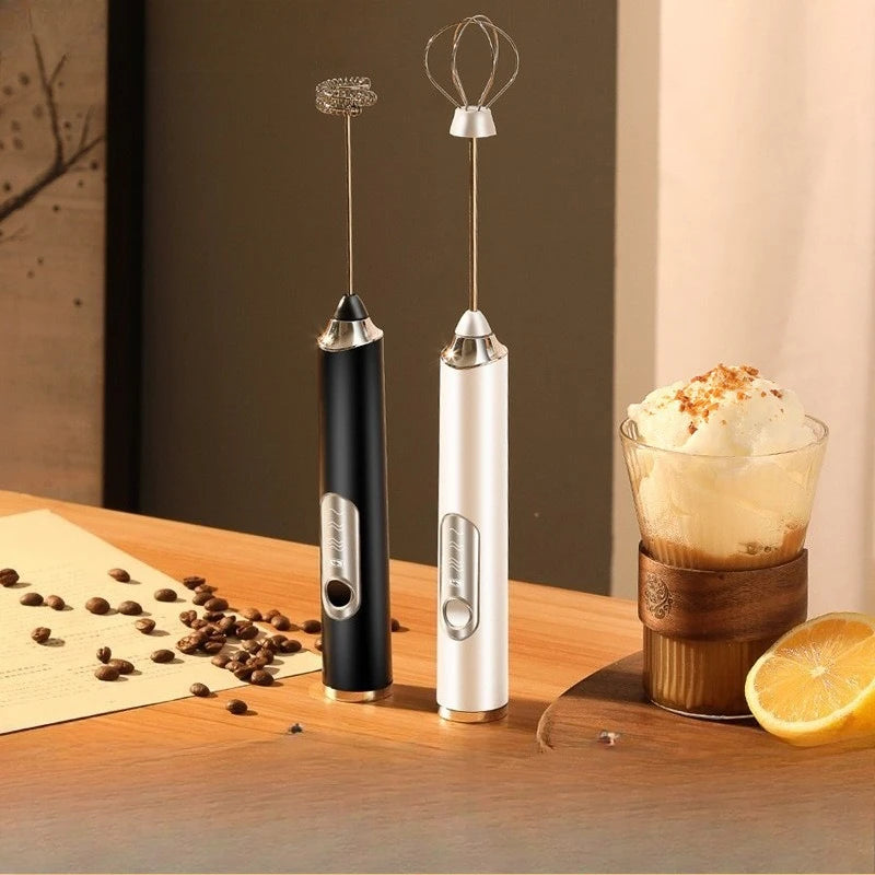 Electric Milk Frother Handheld Whisks Mini Wireless USB Rechargeable Powerful Convenience Coffee Milk Whipping Kitchen