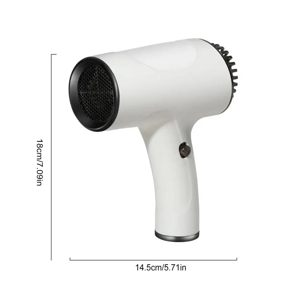 Cordless Portable Hair Dryer 500W, 2 Speed Hot & Cold Wind Blower, Low Noise Rechargeable for Travel, Home, Dorm & Women Men