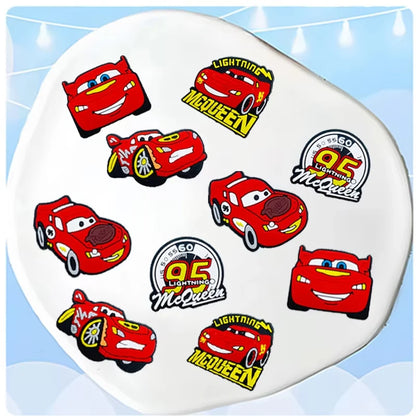 10PCS McQueen Series Shoe Charms For Clogs Cartoon Shoes Accessories Decoration For Sandal Boy Girl Party Gift Favors