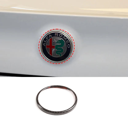 Real Carbon Fiber For Alfa Romeo Giulia Stelvio 2020 2021 Car rear Logo Circle Cover Trim Sticker Car Exterior Accessories