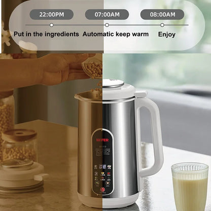 110V Smart Soy Milk Machine Electric Juicer Multifunctional Wall Breaking Machine Kitchen Auto Heating Rice Paste Machine 1.2L