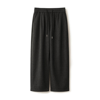 100% Merino Wool Men's Wide Leg Trousers Warm Soft Solid Color Auutumn Winter Casual Fashion Versatile Thickened Pant Men's Pant