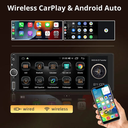 Car Intelligent Systems Android 13 1din Player Wireless Carplay Android Auto WIFI Internet GPS Navigation RDS BT Auto Stereo
