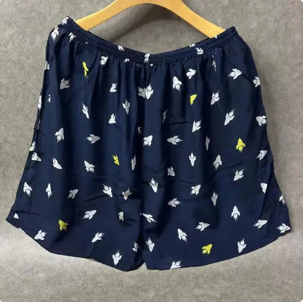 100% Mulberry Silk Men Boxer Underwear Couple Rubber Band Thin Short Home Pants Promotion Woman Can Wear