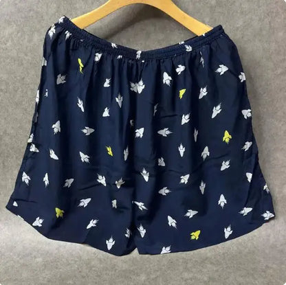 100% Mulberry Silk Men Boxer Underwear Couple Rubber Band Thin Short Home Pants Promotion Woman Can Wear
