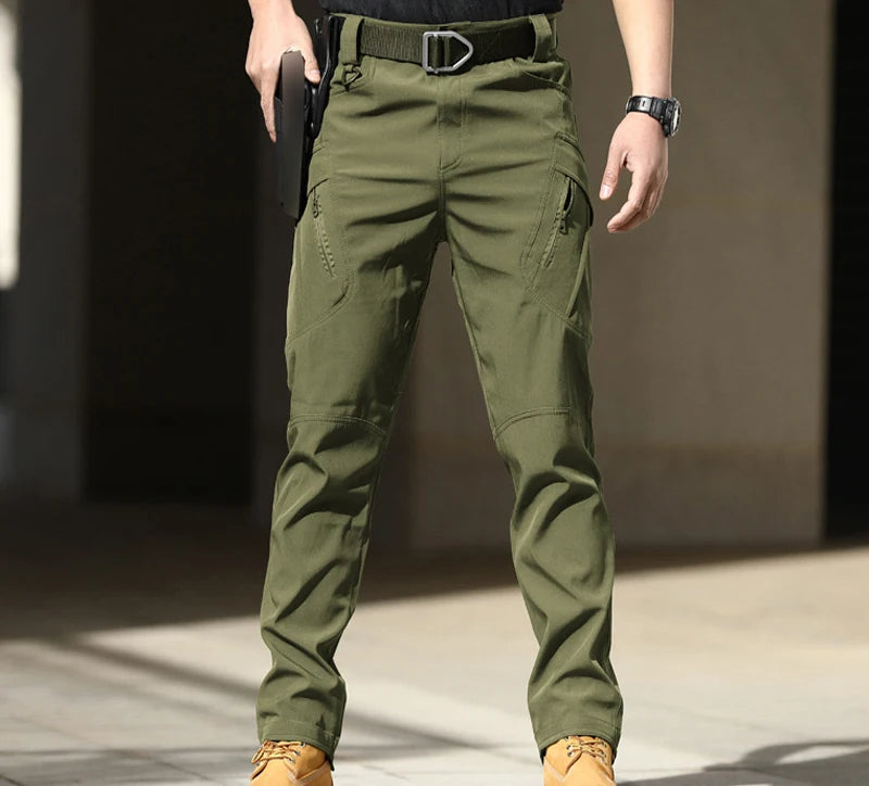 Mens Spring Autumn Pants Hiking Camping Climbing Army Combat Running Cargo Military Tactical Casual Trousers Softshell Elastic