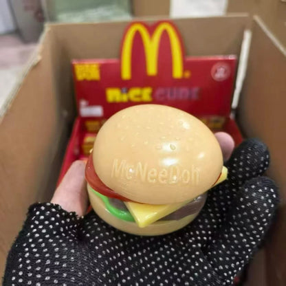Nee Doh x McDonald's Nice Cube Burger Squishy Toy Super Solid Slow Rising Stress Relief Fidget Sensory Toy for Kids Adults Gift