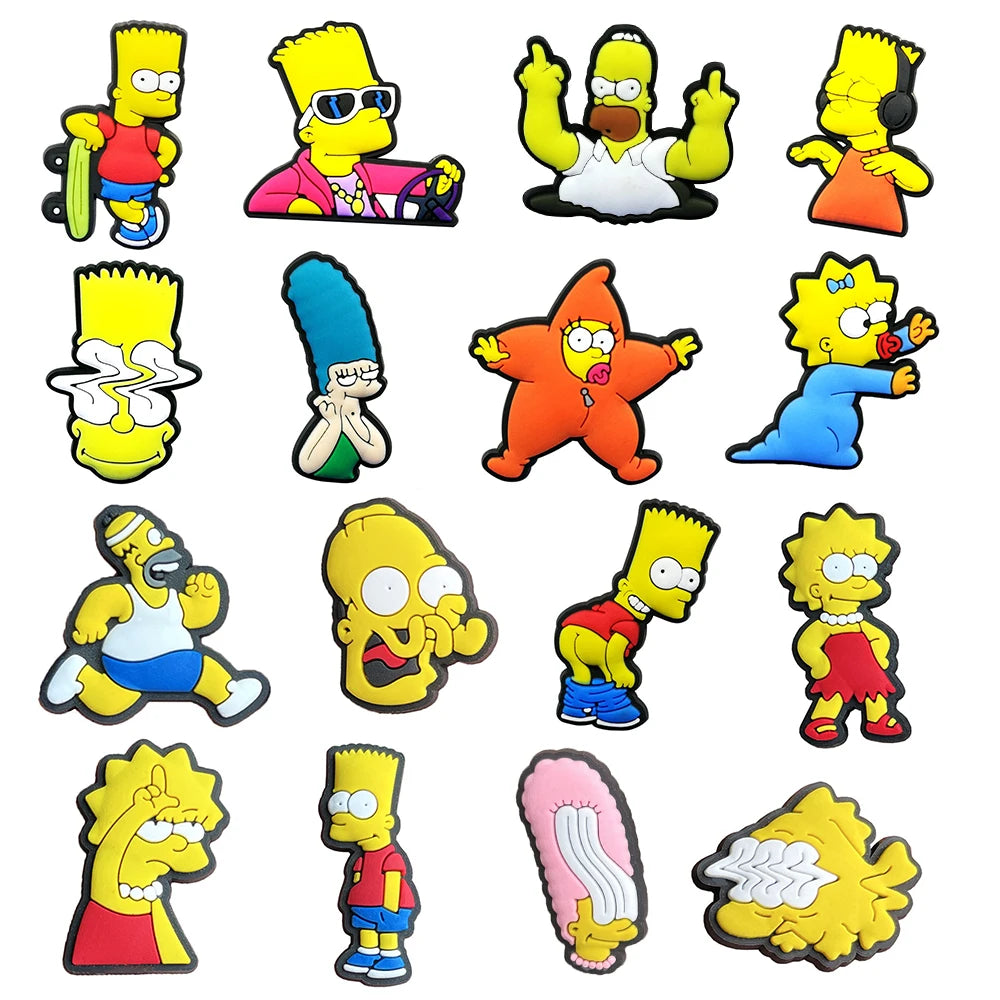 9-100Pcs Cartoon Shoe Charm Set PVC Slides Clog Sandal Shoes Accessories Decorations Buckle for Kids Party Gifts