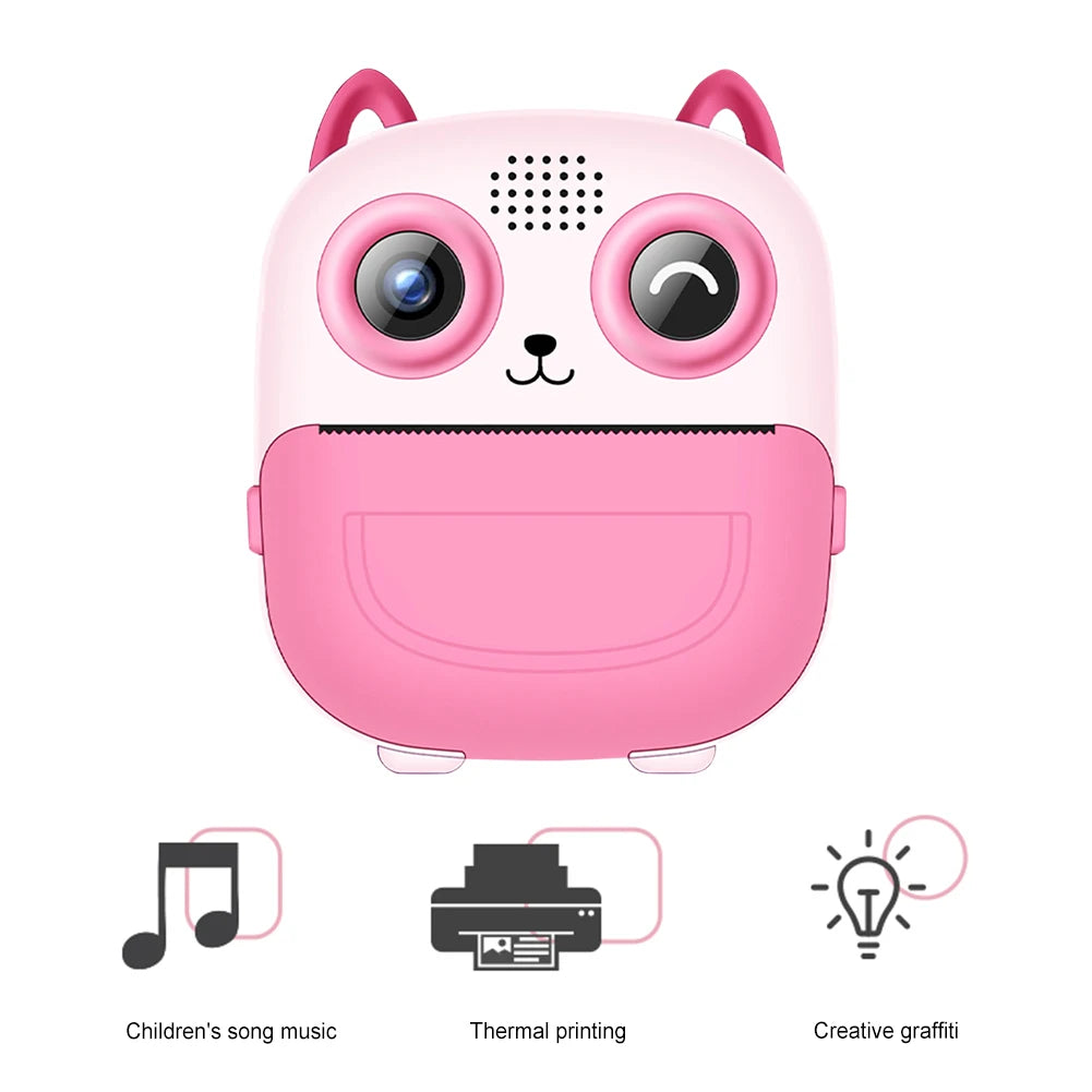 6 In 1 Cute Digital Camera Type-C Rechargeable Portable Video Camera 1300mAh Mini Instant Print Camera Christmas Birthday Gifts