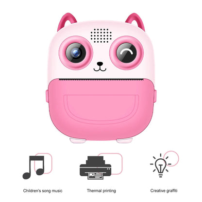 6 In 1 Cute Digital Camera Type-C Rechargeable Portable Video Camera 1300mAh Mini Instant Print Camera Christmas Birthday Gifts