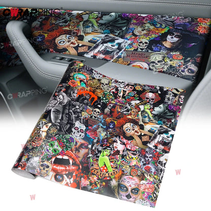 Graffiti Print Vinyl Wrap Supplies Car Livery Graffiti Wrapping Foil Exterior Car Stickers Camouflage Film Waterproof Paint Tint