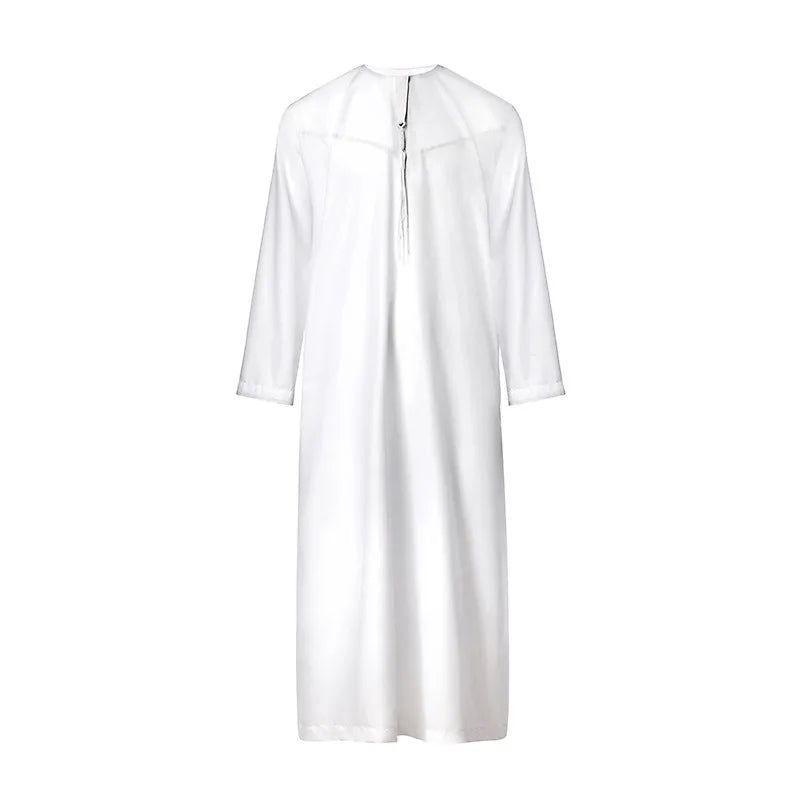 New Arabic Thobe for Men Dubai Fashion Oman Robe Polyester Saudi Middle East Mens Clothing