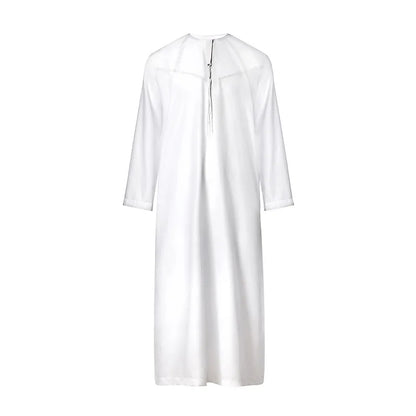 New Arabic Thobe for Men Dubai Fashion Oman Robe Polyester Saudi Middle East Mens Clothing