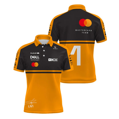 2026 New Men's Norris 1 Racing Team Polo Shirt Oscar Piastri 81 Driver Sports Breathable T-Shirt Daily Casual Plus Size Polo 6XL