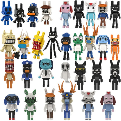 New Animal Hospital Building Blocks Cute 4/8pcs Horror Game Mini Dog Cat Nurse Assemble Figures For Fans Gifts
