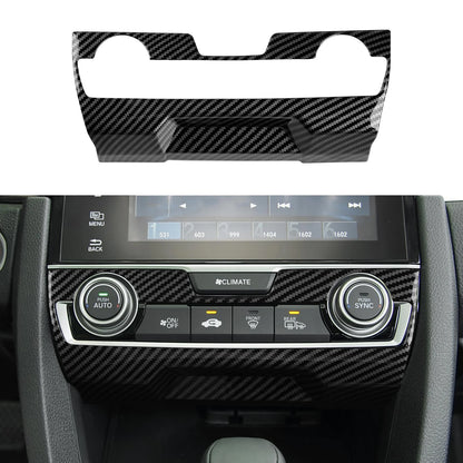 For Honda Civic 10th Gen (2016 -2021) Interior Accessories, Car Center Console Gear Shift Panel , Carbon Fiber ABS Trim Sticker