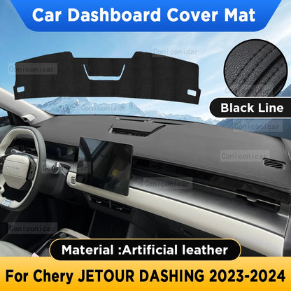 For CHERY JETOUR DASHING X-1 2023 2024 Car Dashboard Cover Mat Dash Board Sun Shade Pad Anti-UV Artificial Leather Accessories