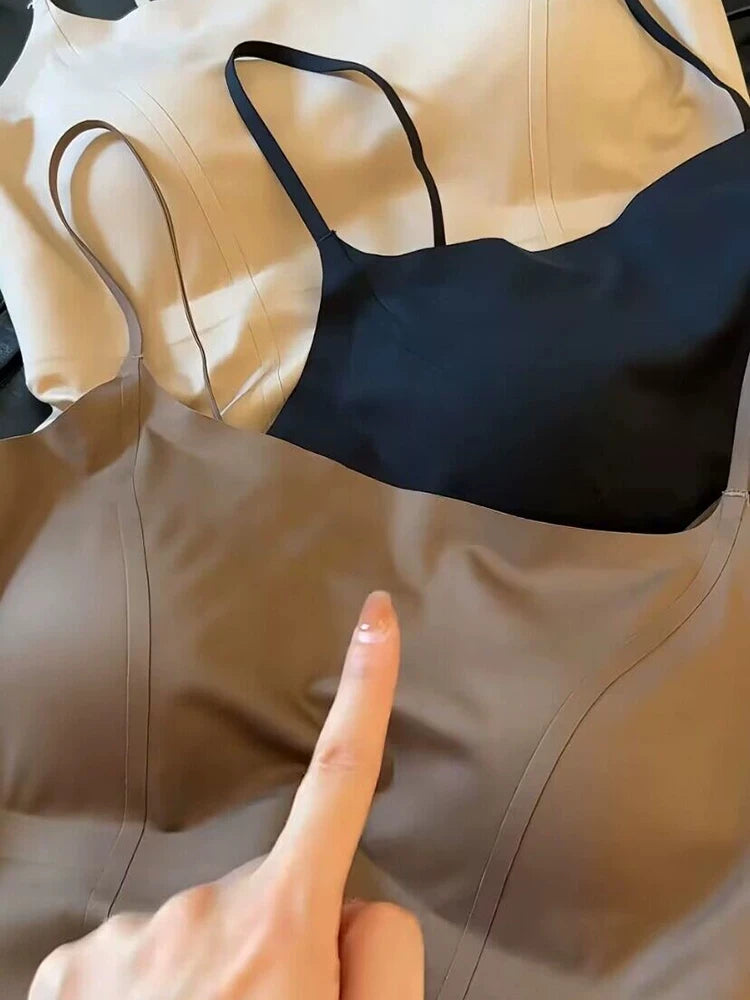 Women's Camisole With Built-in Chest Pad New Summer Style Wearable Outside or as Layering Fishbone Structure Integrated Bra-s