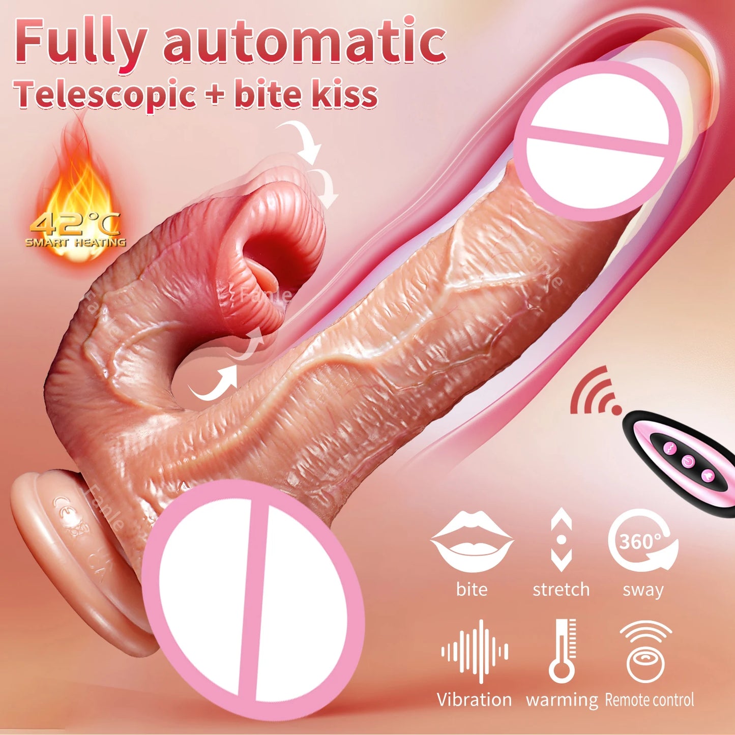 Realistic Dildo Telescopic Vibrator Remote Control Female Stimulator Big Penis Anal Plug Heating Thrusting Sex Toys for Women