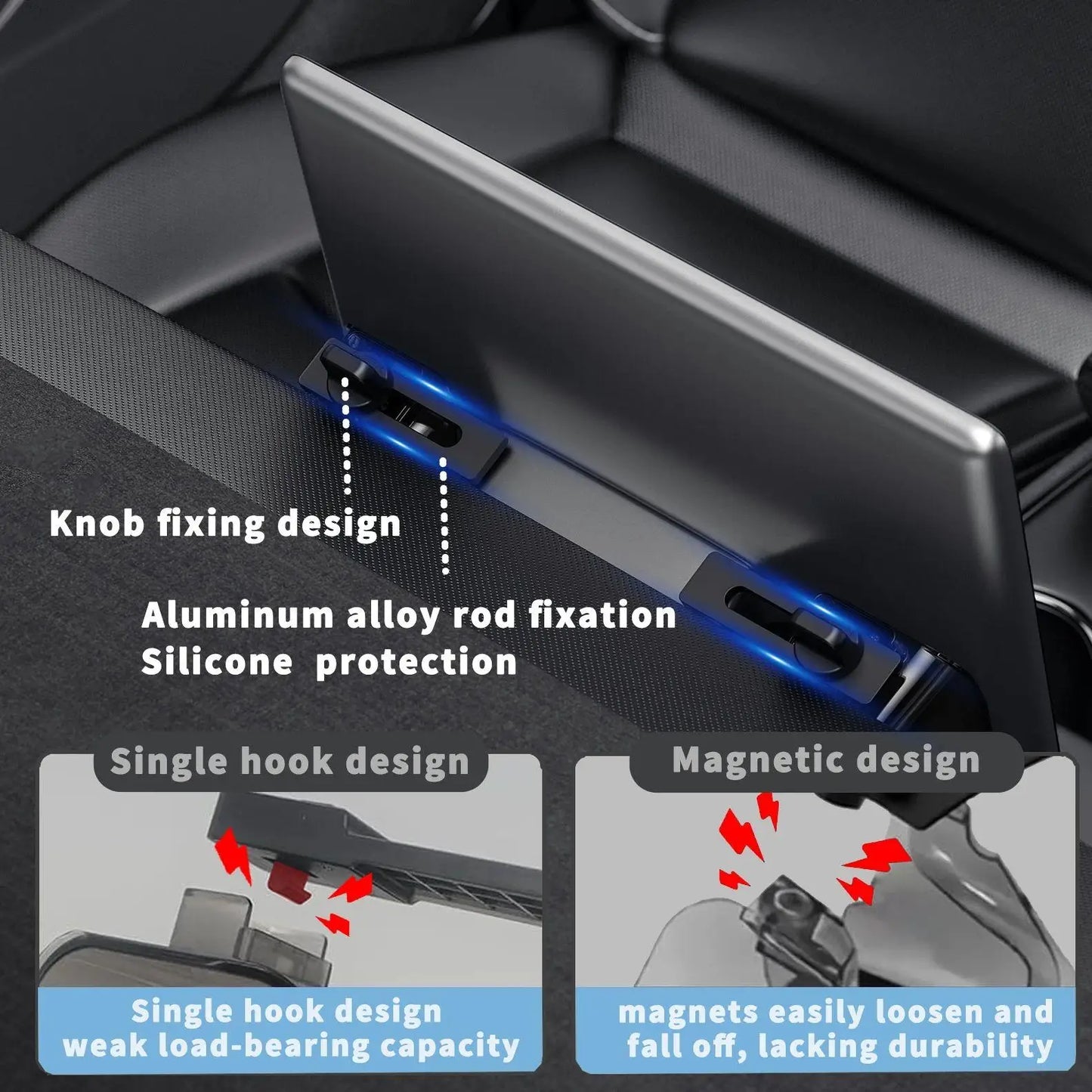 TEEQ Center Under Screen Storage For Tesla Model 3 Highland Model Y Tray Storage Box Behind The Screen Storage Box Accessories