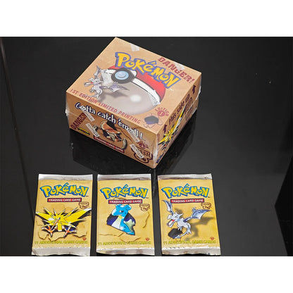 Pokemon 36 Packs 1ST Edition Classic Base Jungle Rocket Fossil Set Proxy Pokémon Cards PKM Games Board Games Card Collection
