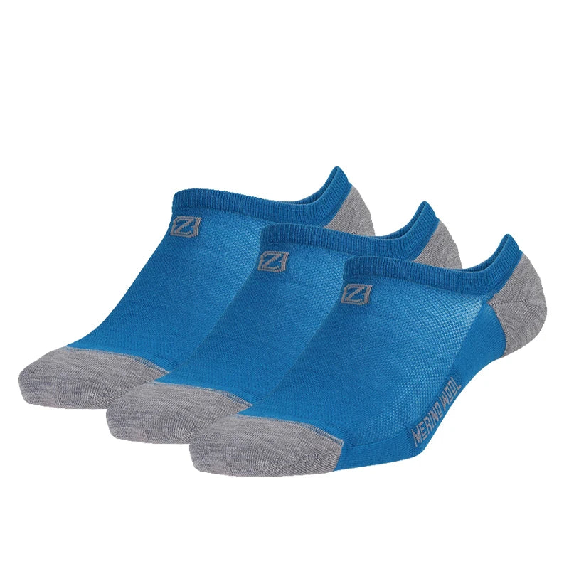 ZEALWOOD Merino Wool Running Socks Men Women No Show/Ankle/Crew Anti-blister Cushion Athletic Socks Ultra-Light Tennis 1/3 Pairs