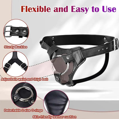 Adjustable Waist And Thigh Soft Leather Strap-On Dildo Harness Adult Sex Toy for Women Pegging Comfortable Wear Pants for Dildos