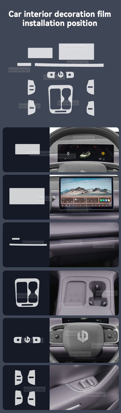 For LEAPMOTOR C10 2025 Car Interior Panel Dashboard Center console Anti-Scratch Protective Film Accessories Sticker
