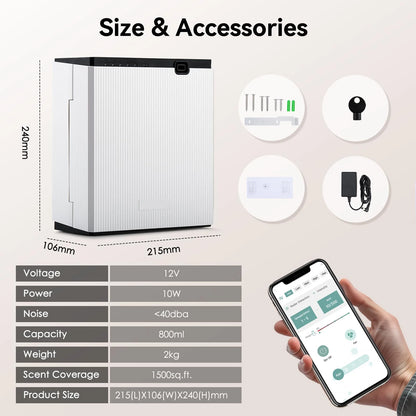 NAMSTE 800ML Fragrance Diffuser Smart Timing Scent Air Machine for Home Hotel Spa 1500m³ Aroma Diffuser Electric Air Freshener