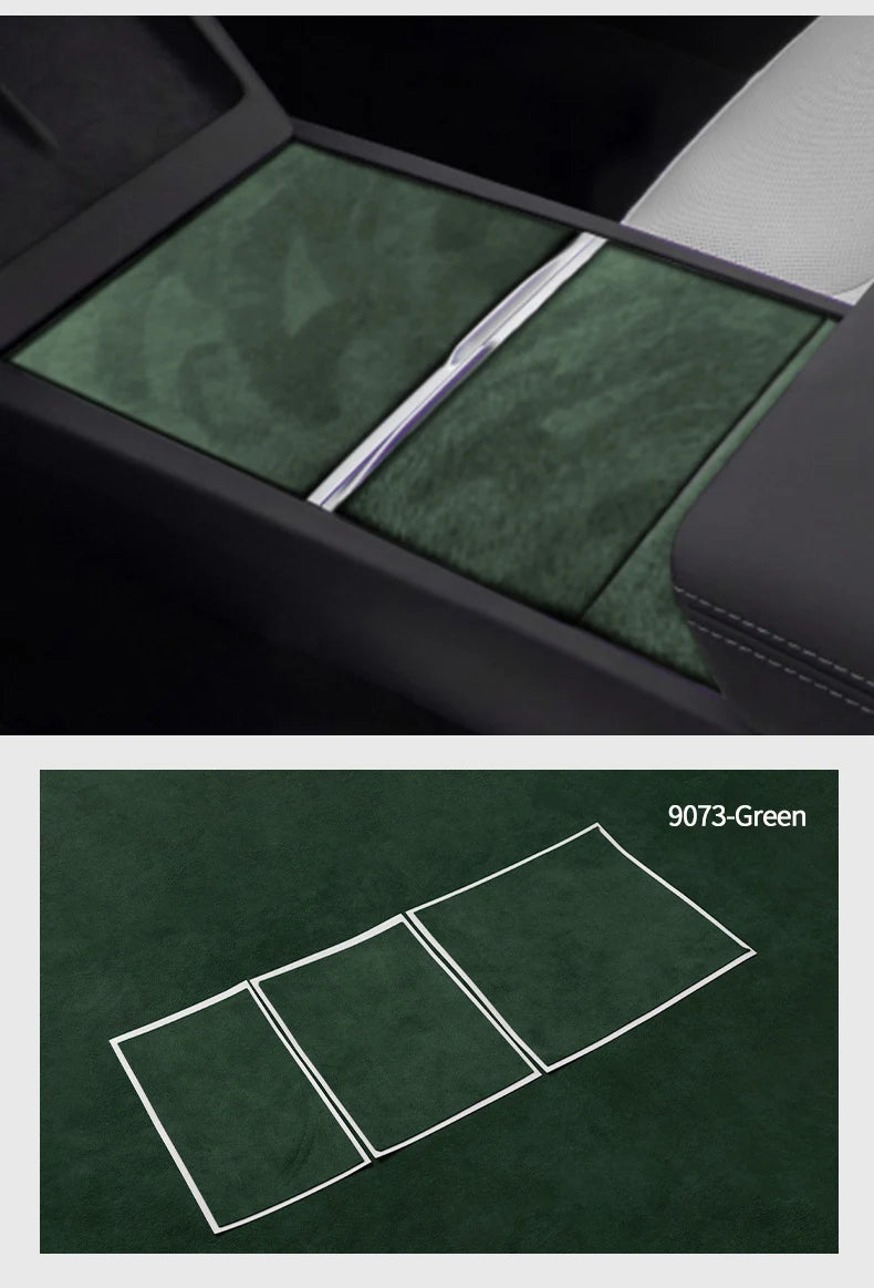 For Tesla Model 3 (2024-) Model Y(2025-) Center Console Panel Trim Sticker Anti Scratch Car Interior Accessory Made of Alcantara