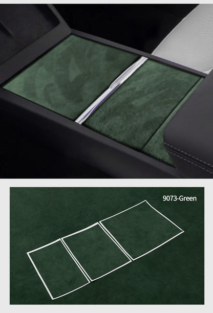 For Tesla Model 3 (2024-) Model Y(2025-) Center Console Panel Trim Sticker Anti Scratch Car Interior Accessory Made of Alcantara